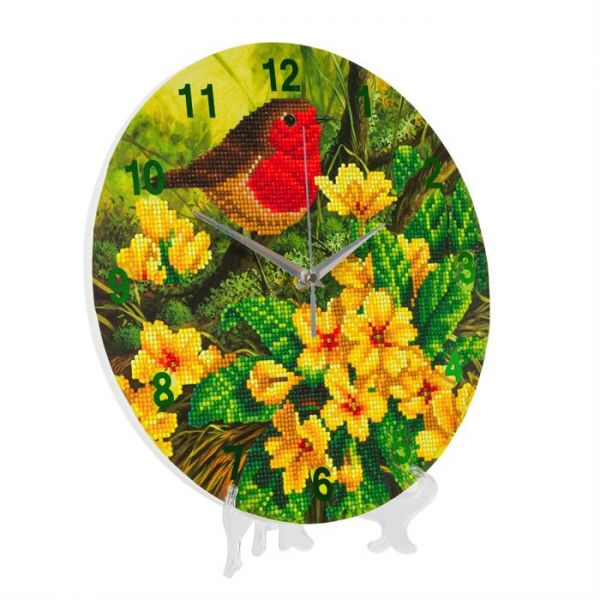 Robin, Crystal Art Clock