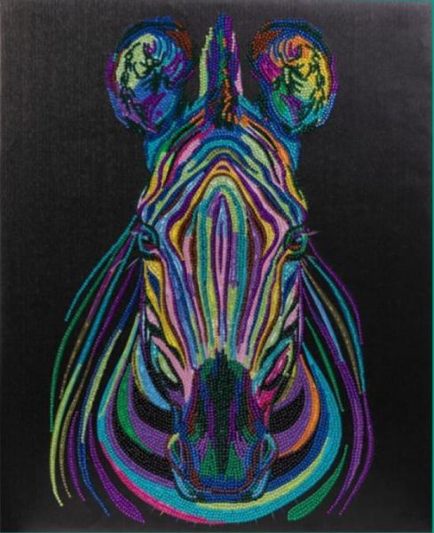 Regenbogen Zebra, Crystal Art Kit