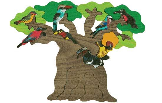 Puzzle Vogelbäume - Afrika