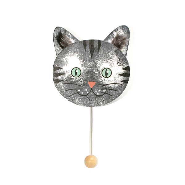 Musikdose Katze grau Wandmodell