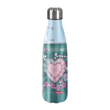 Isolierte Edelstahl-Trinkflasche Glitter Heart Hazle